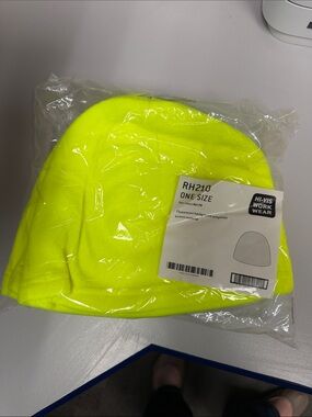 Construction Fluorescent Yellow Beanie - Pkg. 5